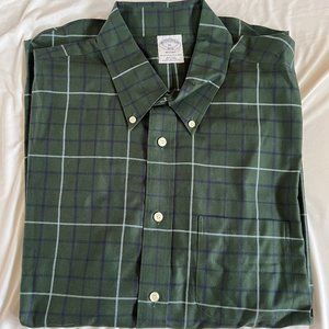 *NEW W/ TAGS* Brooks Brothers Men's Regent Fit XL Dress Shirt - Plaid Green
